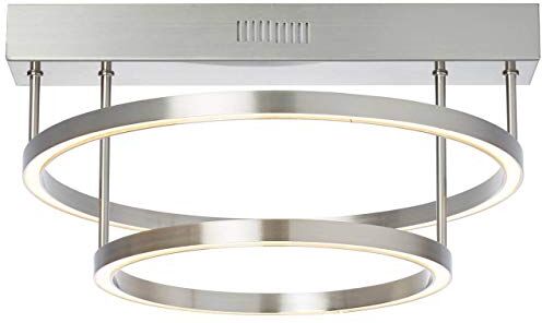 Brilliant lampada Tunar Plafoniera a LED a 2 lampade tondo nichel   1x 30W LED integrato, (2100lm, 3000K)   Scala da A ++ a E   Dimmerabile in 3 passaggi utilizzando un interruttore a parete