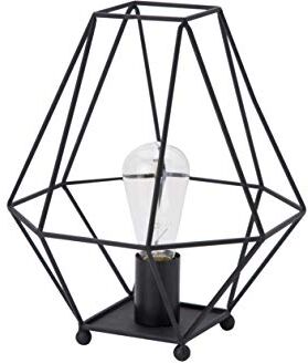 LUSSIOL ALBANY LAMPADA DA TAVOLO METALLO 40W NERO L26XH33 CM