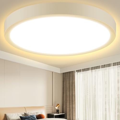 Aigostar Plafoniera LED Soffitto Moderna ， 24W Equivalente a 152W， Ø28.9cm，2500LM alta luminosità， Lampada da Soffitto LED 3000K Luce Bianca Calda，per Soggiorno， Camera da Letto， Cucina， Balcone