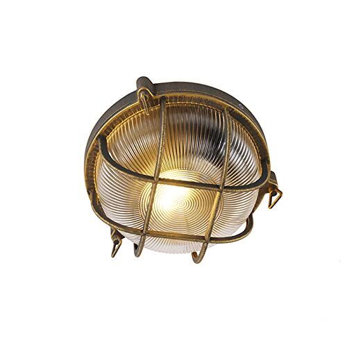 Qazqa nautica Appliques Industriale 1 luce L 260 mm Oro/Ottone Industriale Illuminazione esterna