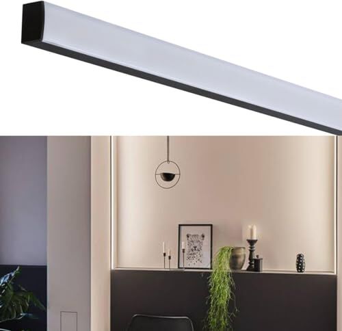 Paulmann Profilo quadrato con diffusore bianco 1 m canali LED neri listelli alluminio, strisce in plastica