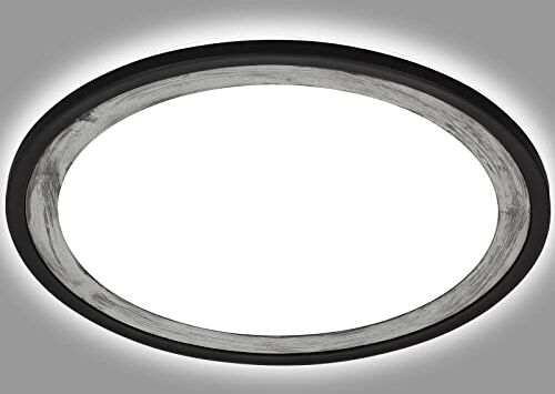 Briloner Leuchten LED Ceiling Light with Backlight Effect, Slim LED Ceiling Light, Ultra Flat, Silver-Crafted, Neutral White Light, Diameter 293 mm, Black