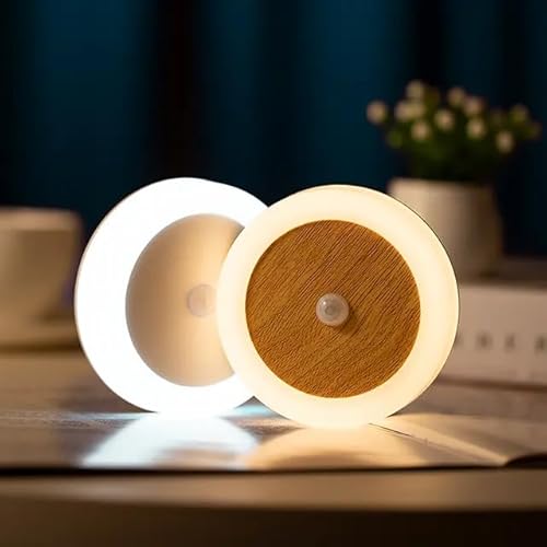 Generico Luce Armadio Wood, Luci Sensore Movimento, Notturna per Interno Lights Ricaricabile USB, Magnetica Adesiva, Illuminazione LED Scale, Camere, Corridoi, Armadi, Armadietto Garage, Cucine, Bagno, Muro