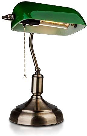 V-TAC Lampada da tavolo Vintage metallo ottone antico e vetro colorato E27 VT-7151 – SKU  VERDE