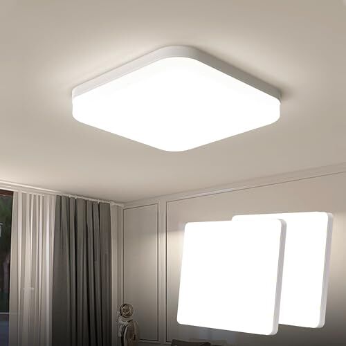 Eagle Plafoniera LED Soffitto 36W, Lampada Plafoniere Quadrato 3240LM 4000K Luce Bianco Naturale per Camera da Letto, Cucina, Soggiorno, Ufficio, Balcone, Bagno (Pack of 2)