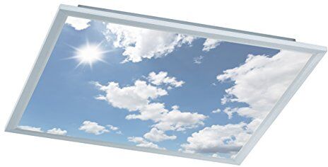 WOFI Plafoniera da soffitto con luce a LED, in metallo, con lampadina da 44 W integrato, dimensioni: 600 x 55 x 600 cm, colore: argento