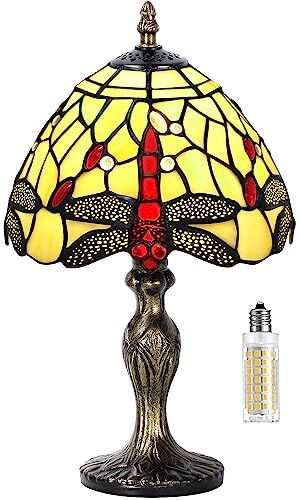 MIAOKE Tiffany Style lampada da tavolo vintage handcraft lampada da tavolo lampada da tavolo lampada da tavolo lampada da letto lampada da comodino studio ufficio (libellula chiara)