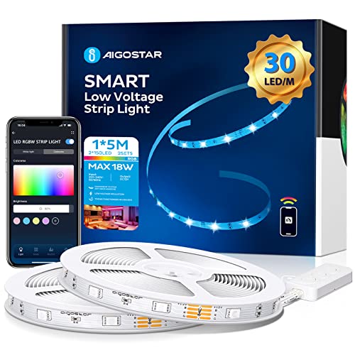 Aigostar Striscia LED Smart 5 Metri, Luci Led RGB con Telecomando, Strisce Led WiFi Compatibile con Alexa e Google Assistant, Sync Musicale DIY, per Decorare La Casa Camera Da Letto Party Bar, 2 Set