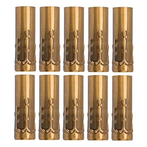 Generic Portalampada da 10 Pezzi, Tubo in Metallo Per Portalampada a Candela, Lampadario, Kit di Prese Per Apparecchio di Illuminazione Per Portalampada E14(Bronzo Oro)