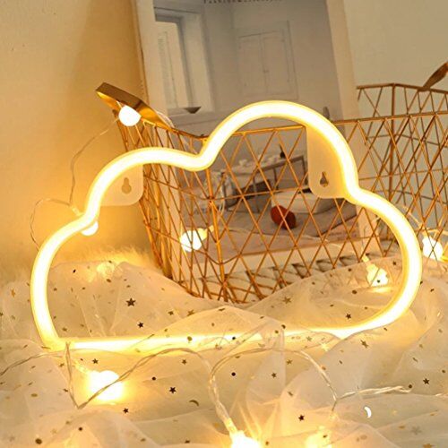 Nordstylee Luce notturna al neon a forma di nuvola, luci notturne a LED per bambini, decorazione da parete, compleanno, Natale, matrimonio