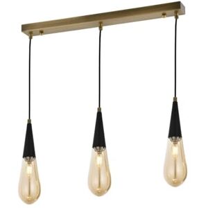 Opviq Chandelier industrial with metal Body & Glass Cap, 90 cm di lunghezza, finitura antiquation 3 x E14 Max 4 W, IP20 Perfect for Modern Home Decor Opviq Chandelier industrial with metal Body & Glass Cap, 90 cm di lunghezza, finitura antiquation 3 x E14 Max 4 W, IP20 Perfect for Modern Home Decor