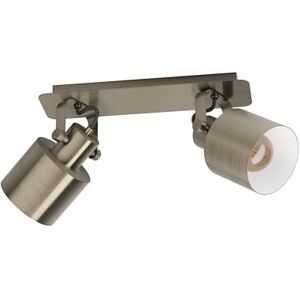 Eglo Faretto da soffitto Southery, lampada da soffitto a 2 luci con faretti orientabili, elegante lampada da soffitto in metallo brunito, faretti da soffitto, attacco E27 Eglo Faretto da soffitto Southery, lampada da soffitto a 2 luci con faretti orientabili, elegante lampada da soffitto in metallo brunito, faretti da soffitto, attacco E27