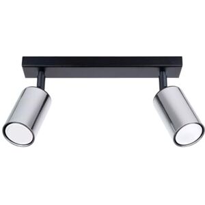 SOLLUX lighting Winx Wall Sconceiling Plafond da soffitto Lampada decorativa Lampada LED Basso consumo energetico GU10, 2x max 10W LED, ~230V, 50Hz Nero/Cromo 30x6x18,5cm SOLLUX lighting Winx Wall Sconceiling Plafond da soffitto Lampada decorativa Lampada LED Basso consumo energetico GU10, 2x max 10W LED, ~230V, 50Hz Nero/Cromo 30x6x18,5cm