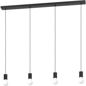 Eglo Lampada a sospensione Nogalte, luce decorativa da tavolo 4 luci, apparecchio da soffitto in metallo nero, attacco E27 Eglo Lampada a sospensione Nogalte, luce decorativa da tavolo 4 luci, apparecchio da soffitto in metallo nero, attacco E27