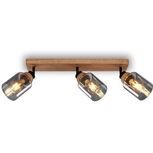 Briloner Lampada da soffitto, Plafoniera, Lampada, Vetro fumé, Girevole, Lampada da soggiorno, Lampada da camera da letto, Lampada da cucina, Legno nero Briloner Lampada da soffitto, Plafoniera, Lampada, Vetro fumé, Girevole, Lampada da soggiorno, Lampada da camera da letto, Lampada da cucina, Legno nero