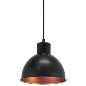 Eglo Truro Lampadario, lampada vintage a sospensione dal design industriale, lampada a sospensione retrò in acciaio, nero, rame, attacco E27, diametro 21 cm Eglo Truro Lampadario, lampada vintage a sospensione dal design industriale, lampada a sospensione retrò in acciaio, nero, rame, attacco E27, diametro 21 cm