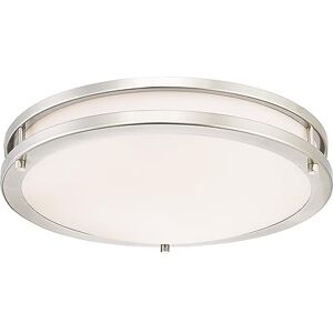 Westinghouse Lighting 64012 Apparecchiatura da soffitto per montaggio rasente da interno, LED dimmerabile, 40 cm, finitura in nichel spazzolato con paralume acrilico bianco Westinghouse Lighting 64012 Apparecchiatura da soffitto per montaggio rasente da interno, LED dimmerabile, 40 cm, finitura in nichel spazzolato con paralume acrilico bianco
