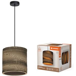 LEDVANCE Decor Cardboard Cilindro marrone in cartone ondulato, E27, diametro 250 mm, paralume in materiale riciclato, sostenibile grazie alla sorgente luminosa sostituibile, facile da installare LEDVANCE Decor Cardboard Cilindro marrone in cartone ondulato, E27, diametro 250 mm, paralume in materiale riciclato, sostenibile grazie alla sorgente luminosa sostituibile, facile da installare