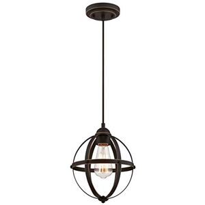Westinghouse Lighting 63619 Apparecchio di illuminazione a sospensione a luce singola da interno, finitura in bronzo lucidato a olio con punti brillanti Westinghouse Lighting 63619 Apparecchio di illuminazione a sospensione a luce singola da interno, finitura in bronzo lucidato a olio con punti brillanti