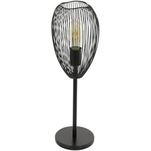 Eglo Lampada da tavolo Clevedon, 1 luce, moderna, da comodino, in acciaio, colore: nero, attacco: E27, con interruttore Eglo Lampada da tavolo Clevedon, 1 luce, moderna, da comodino, in acciaio, colore: nero, attacco: E27, con interruttore