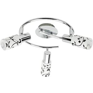 rabalux – Lampada da parete e da soffitto, Blossom 3891, Vetro Metallo, argento, 3 luci, E14 rabalux – Lampada da parete e da soffitto, Blossom 3891, Vetro Metallo, argento, 3 luci, E14
