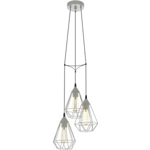 Eglo Tarbes Lampadario a sospensione 3 luci per tavolo da pranzo, lampada soffitto in metallo di colore grigio, attacco E27, diametro 31 cm Eglo Tarbes Lampadario a sospensione 3 luci per tavolo da pranzo, lampada soffitto in metallo di colore grigio, attacco E27, diametro 31 cm