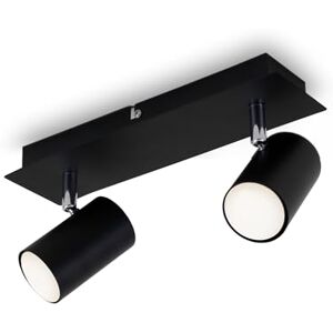 Briloner Leuchten Plafoniera da soffitto, orientabile, con 2 faretti, GU10, max. 40 watt, nero Briloner Leuchten Plafoniera da soffitto, orientabile, con 2 faretti, GU10, max. 40 watt, nero