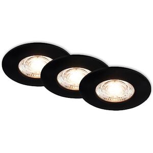 Briloner Set di 3 faretti da incasso a LED 230V, faretti da bagno LED IP44, faretti da soffitto, faretti LED, faretti piatti da soffitto, nero Briloner Set di 3 faretti da incasso a LED 230V, faretti da bagno LED IP44, faretti da soffitto, faretti LED, faretti piatti da soffitto, nero