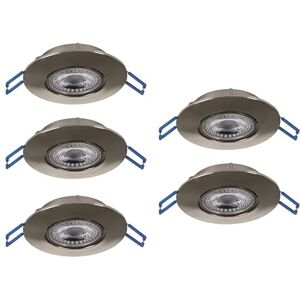 Eglo set 5 faretti LED da incasso Cedrez, Ø 9 cm, spot da soffitto extra piatti, con Dip Switch, plastica argento, luce calda, neutra e fredda Eglo set 5 faretti LED da incasso Cedrez, Ø 9 cm, spot da soffitto extra piatti, con Dip Switch, plastica argento, luce calda, neutra e fredda