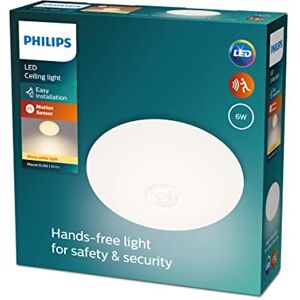 Philips LED Mauve Lampada da soffitto con sensore di movimento, 6 W, 2700 K, bianco caldo, per illuminazione domestica, interni, soggiorno, camera da letto e sala da pranzo Philips LED Mauve Lampada da soffitto con sensore di movimento, 6 W, 2700 K, bianco caldo, per illuminazione domestica, interni, soggiorno, camera da letto e sala da pranzo
