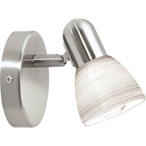 Eglo Lampada da parete Dakar 1, applique per interni, spot da parete in acciaio argento, vetro opalino con tecnica di sfumatura, bianco, attacco E14 Eglo Lampada da parete Dakar 1, applique per interni, spot da parete in acciaio argento, vetro opalino con tecnica di sfumatura, bianco, attacco E14