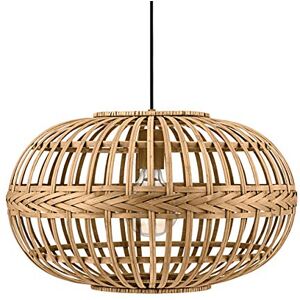 Eglo Lampada a sospensione Amsfield, vintage, naturale, boho, hygge in acciaio, legno in colori naturali, lampada da tavolo da pranzo e da soggiorno con attacco E27, diametro 38 cm Eglo Lampada a sospensione Amsfield, vintage, naturale, boho, hygge in acciaio, legno in colori naturali, lampada da tavolo da pranzo e da soggiorno con attacco E27, diametro 38 cm
