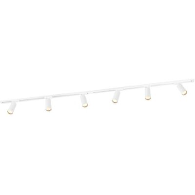 Ledvion Sistema di Binario 2m Monofase Bianco 6 faretti senza GU10 Ledvion Sistema di Binario 2m Monofase Bianco 6 faretti senza GU10