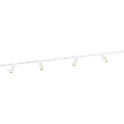 Ledvion Sistema di Binario 2m Monofase Bianco 4 faretti senza GU10 Ledvion Sistema di Binario 2m Monofase Bianco 4 faretti senza GU10