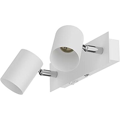 ledscom.de Lampada a parete WAIKA, 2 luci, interruttore, bianco opaco, angolare, 2x GU10 max. 60W ledscom.de Lampada a parete WAIKA, 2 luci, interruttore, bianco opaco, angolare, 2x GU10 max. 60W