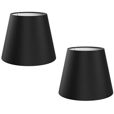 ledscom.de 2 paralumi, lino, tessuto, nero, Ø 200 mm ledscom.de 2 paralumi, lino, tessuto, nero, Ø 200 mm