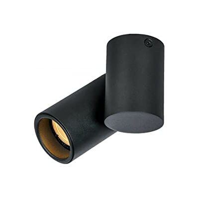 GTV lighting Lampada da soffitto LUPO – testa mobile – alluminio – 11,6 x 5,6 x 11,5 – IP20, 1 x GU10, max. 50 W – rotondo nero – plafoniera – per uffici eleganti, appartamenti moderni e case GTV lighting Lampada da soffitto LUPO – testa mobile – alluminio – 11,6 x 5,6 x 11,5 – IP20, 1 x GU10, max. 50 W – rotondo nero – plafoniera – per uffici eleganti, appartamenti moderni e case