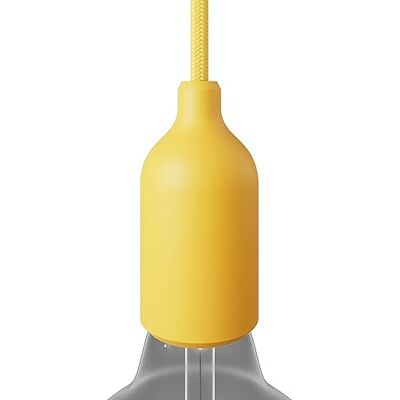 Creative - Kit portalampada E27 in silicone con serracavo nascosto - Silicone - Giallo - Lamp holder Creative - Kit portalampada E27 in silicone con serracavo nascosto - Silicone - Giallo - Lamp holder