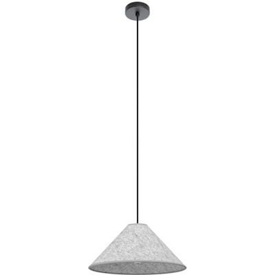 Eglo Alsager Lampadario per il tavolo da pranzo, lampadario per sala da pranzo in feltro grigio e metallo nero, lampadario con attacco E27, diametro 41 cm Eglo Alsager Lampadario per il tavolo da pranzo, lampadario per sala da pranzo in feltro grigio e metallo nero, lampadario con attacco E27, diametro 41 cm