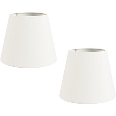ledscom.de 2 paralumi, lino, tessuto, bianco, Ø 200 mm ledscom.de 2 paralumi, lino, tessuto, bianco, Ø 200 mm