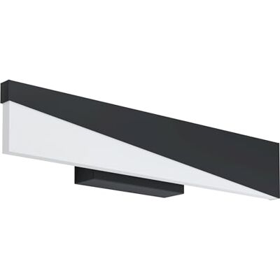 Eglo lampada a LED da parete Isidro, illuminazione interno da parete in metallo nero e plastica con finitura satinata, lampada da soggiorno, lampada da sala luce bianco caldo Eglo lampada a LED da parete Isidro, illuminazione interno da parete in metallo nero e plastica con finitura satinata, lampada da soggiorno, lampada da sala luce bianco caldo