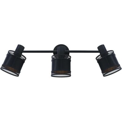 REV – Lampada da parete o da soffitto a 3 luci in stile vintage con attacco E14 – Lampada da soffitto orientabile in metallo e rivestimento in tessuto nero – Lampada da parete per soggiorno, camera da REV – Lampada da parete o da soffitto a 3 luci in stile vintage con attacco E14 – Lampada da soffitto orientabile in metallo e rivestimento in tessuto nero – Lampada da parete per soggiorno, camera da