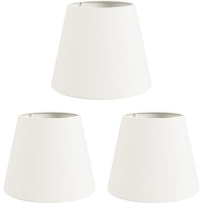 ledscom.de 3 paralumi, lino, tessuto, bianco, Ø 200 mm ledscom.de 3 paralumi, lino, tessuto, bianco, Ø 200 mm