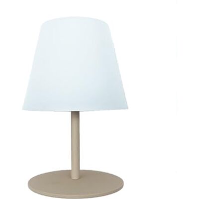 Lumisky Mini lampada da tavolo senza fili piede in acciaio beige LED bianco caldo H16cm Lumisky Mini lampada da tavolo senza fili piede in acciaio beige LED bianco caldo H16cm