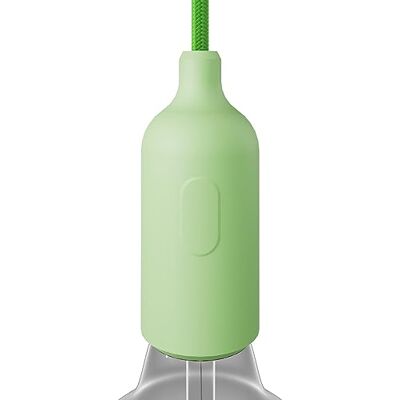 Creative Kit Portalampada E27 in silicone (verde prato, 44 mm diametro x 110 mm altezza) – Interruttore integrato certificato ENEC – Serracavo nascosto in tecnopolimero Creative Kit Portalampada E27 in silicone (verde prato, 44 mm diametro x 110 mm altezza) – Interruttore integrato certificato ENEC – Serracavo nascosto in tecnopolimero