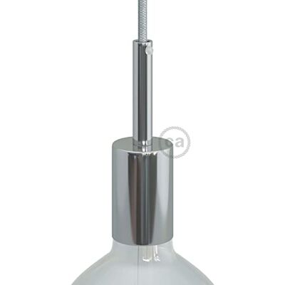 Creative Kit Portalampada cilindrico in metallo con E27 e serracavo da 7 cm (Cromo, Ø42 mm x H62 mm) – Compatibile con cavi tessili – Ideale per sospensioni personalizzate Creative Kit Portalampada cilindrico in metallo con E27 e serracavo da 7 cm (Cromo, Ø42 mm x H62 mm) – Compatibile con cavi tessili – Ideale per sospensioni personalizzate