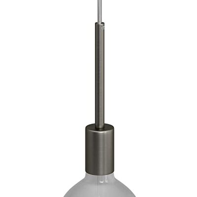 Creative Kit Portalampada cilindrico in metallo con E27 e serracavo da 15 cm (Titanio satinato, Ø42 mm x H62 mm) – Struttura in metallo resistente – Ideale per sospensioni personalizzate Creative Kit Portalampada cilindrico in metallo con E27 e serracavo da 15 cm (Titanio satinato, Ø42 mm x H62 mm) – Struttura in metallo resistente – Ideale per sospensioni personalizzate