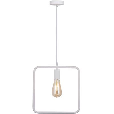 GTV LIJA Lampadario a sospensione quadrato in metallo, 1 attacco E27, altezza regolabile, IP20, design moderno in stile scandinavo per soggiorno, sala da pranzo e cucina GTV LIJA Lampadario a sospensione quadrato in metallo, 1 attacco E27, altezza regolabile, IP20, design moderno in stile scandinavo per soggiorno, sala da pranzo e cucina
