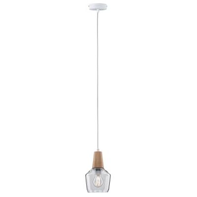 Paulmann 79745 Lampada a Sospensione da 20 W, E27, 230 V, In Vetro/Legno, Senza Lampadina, Trasparente Paulmann 79745 Lampada a Sospensione da 20 W, E27, 230 V, In Vetro/Legno, Senza Lampadina, Trasparente