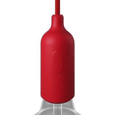 Creative Kit Portalampada E27 in silicone (44 mm Ø x 110 mm, rosso) – Interruttore integrato certificato ENEC – Serracavo nascosto in tecnopolimero con tige filettata M10x1 Creative Kit Portalampada E27 in silicone (44 mm Ø x 110 mm, rosso) – Interruttore integrato certificato ENEC – Serracavo nascosto in tecnopolimero con tige filettata M10x1